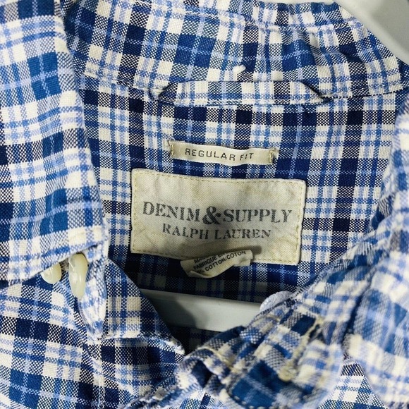 Denim & Supply Ralph Lauren Sz Small Regular Fit Long Sleeve Plaid Button Shirt - Picture 3 of 4